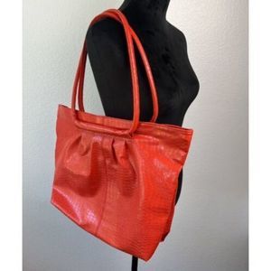 Holiday Fair Taiwan Vintage‎ Handbag 1980s Red Vinyl Purse Faux Leather